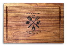 Cargar imagen en el visor de la galería, Tabla de Parota XL (Modelo Grill & Soccer)