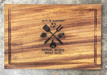 Cargar imagen en el visor de la galería, Tabla de Parota XL (Modelo Grill & Soccer)
