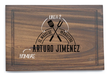 Cargar imagen en el visor de la galería, Tabla de Parota XL (Modelo El Maestro Parrillero)