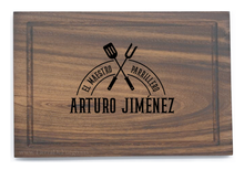 Cargar imagen en el visor de la galería, Tabla de Parota XL (Modelo El Maestro Parrillero)
