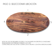 Cargar imagen en el visor de la galería, Tequilero / Mezcalero / Tabla Parrillera Ovalado (Personalizable)  (50 x 22 x 2.2 cms)