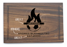 Cargar imagen en el visor de la galería, Tabla de Parota XL (Modelo Grill Soccer)
