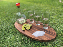 Cargar imagen en el visor de la galería, Tequilero / Mezcalero / Tabla Parrillera Ovalado (Personalizable)  (50 x 22 x 2.2 cms)