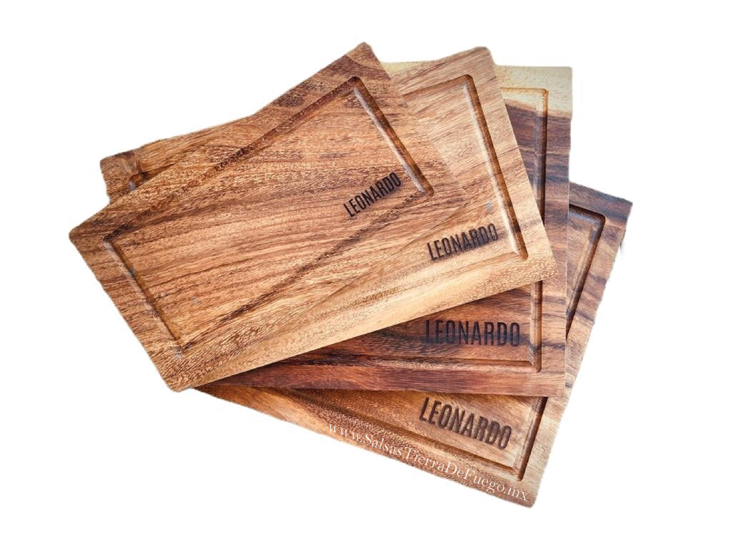 Kit de 4 Tablas de Parota (Personalizable)