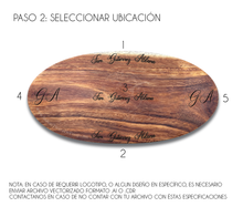 Cargar imagen en el visor de la galería, Tequilero / Mezcalero / Tabla Parrillera Ovalado (Personalizable)  (50 x 22 x 2.2 cms)
